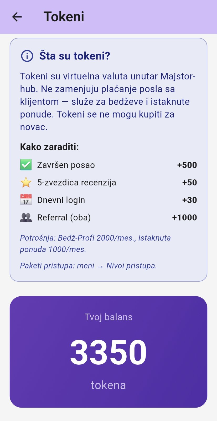 Paketi i nagrade u Majstor Hub